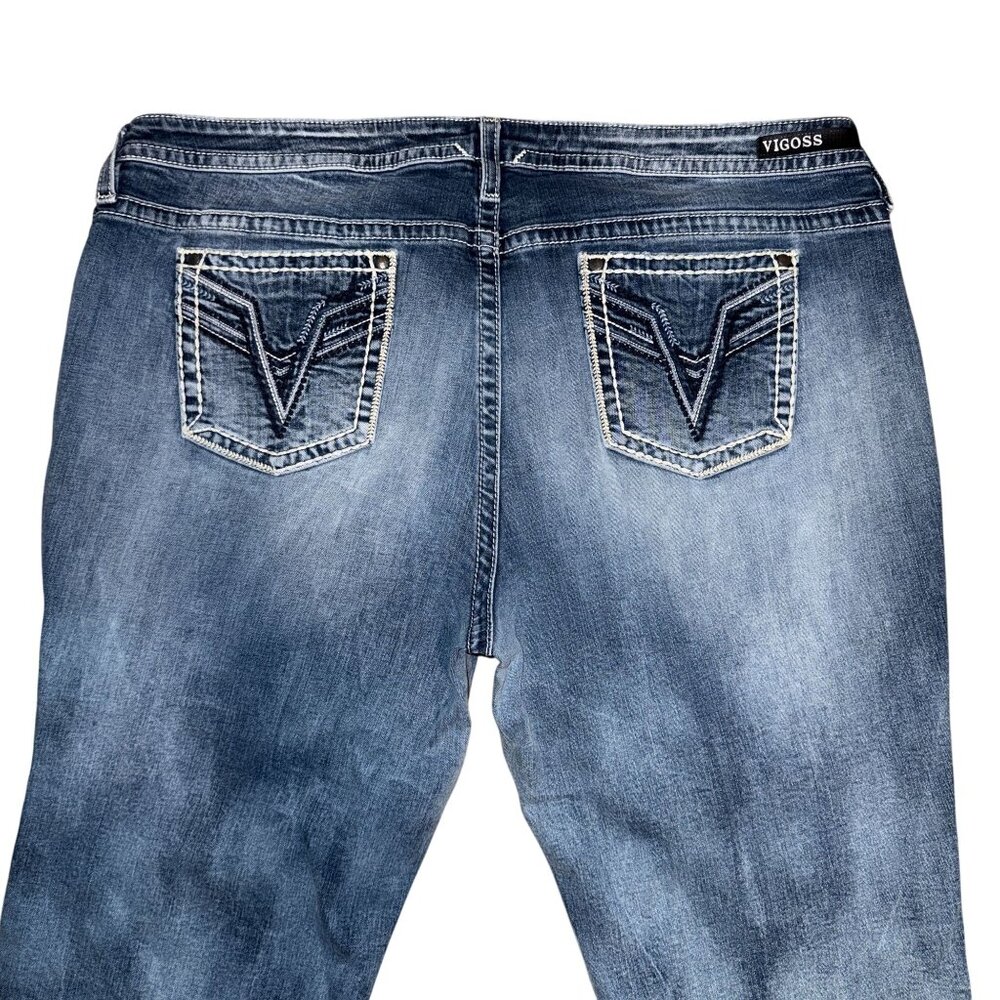 Vigoss Chelsea Heritage Fit Straight Leg Capris Womens Plus Size 26 22 Blue - Picture 6 of 8